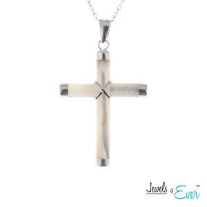 Cross Pendant with 16" Rhodium Plated Chain